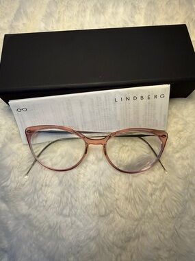 LINDBERG Women's Pink Cat-Eye Glasses